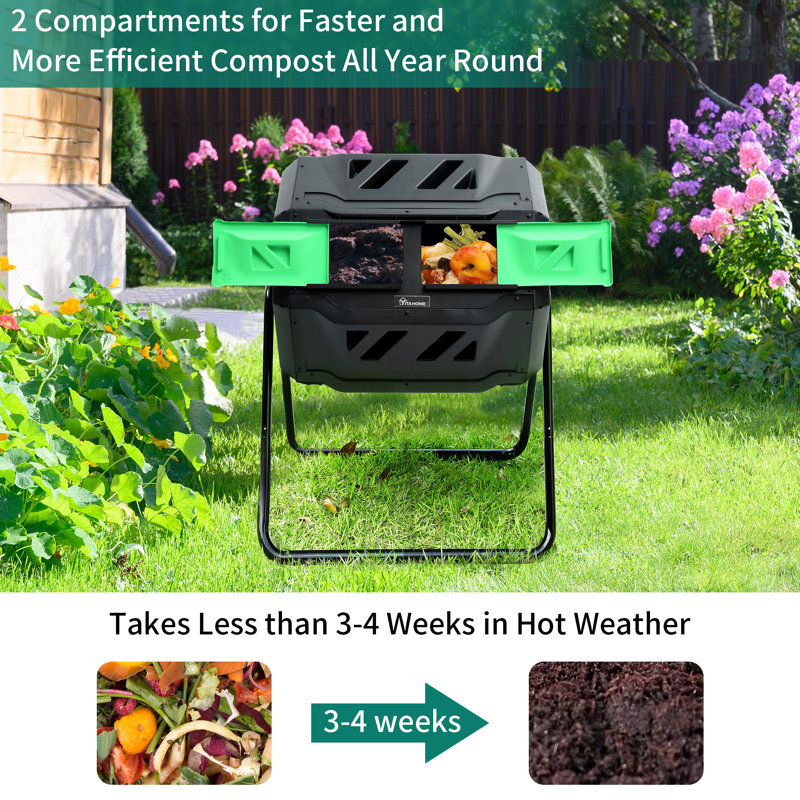 YITAHOME 43 Gal. Plastic Outdoor Tumbler Composter & Reviews Wayfair